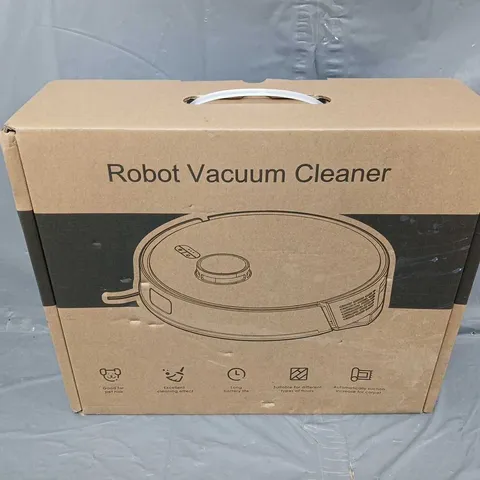BOXED ROBOT VACUUM CLEANER IN WHITE