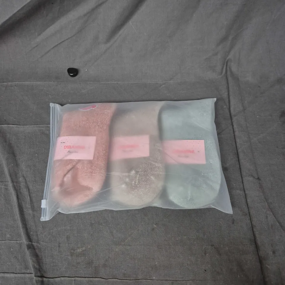 DIBANWA Floor Locks Socks – 3 Pair Pack (Pink, Orange & Blue)