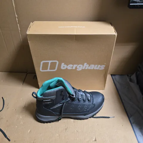 BERGHAUS HIKING BOOTS - DARK GREY WITH TEAL LINING - UK SIZE 5.5 