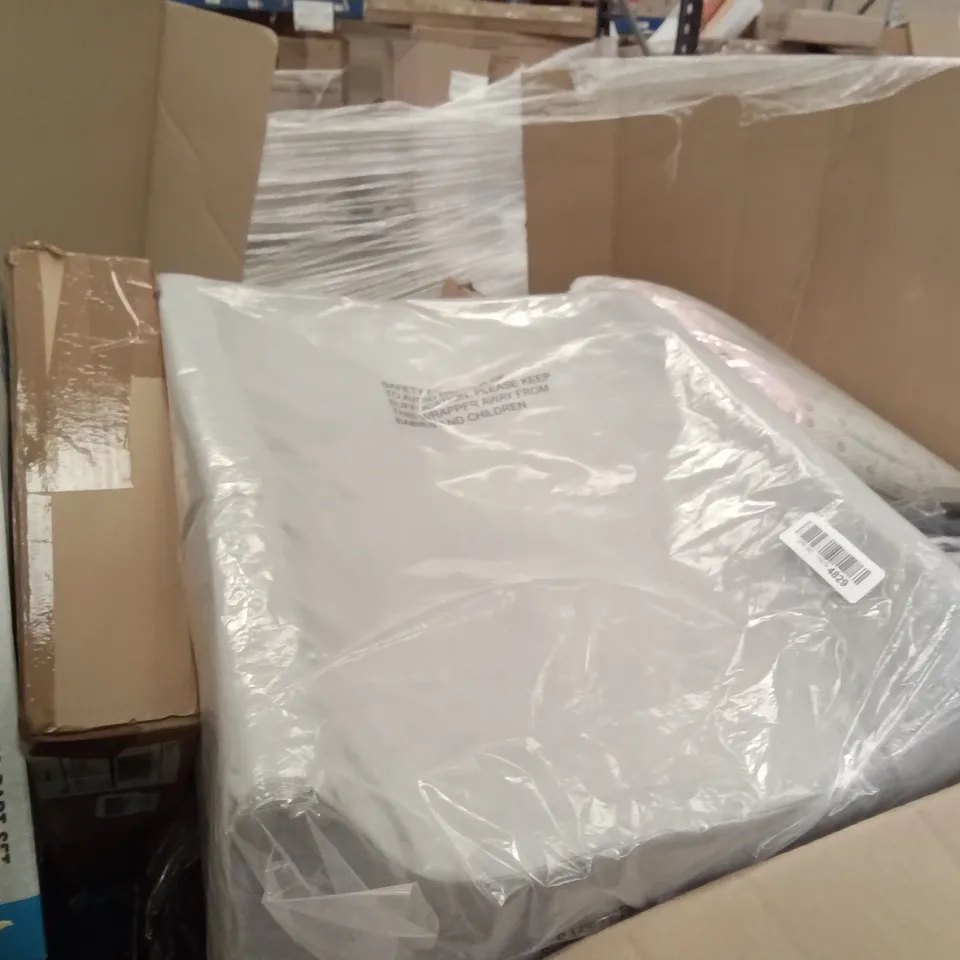 PALLET OF ASSORTED ITEMS INCLUDING WOODEN SLANT BOARD, LLIVEKIT AIR FRYER, ELECTRIC CLOTHES DRYER, COOKTRON SINGLE INDUCTION COOKER, IGNITE FLOW SCOOTER, SAFETY DART SET