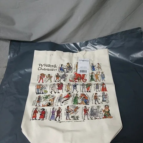 MCLAGGAN AND CO TOTE BAG "WRITERS AND CHARACTERS" JANE AUSTEN/MR DARCY, JRR TOLKIEN/BILBO, HG WELLS/THE INVISIBLE MAN ETC