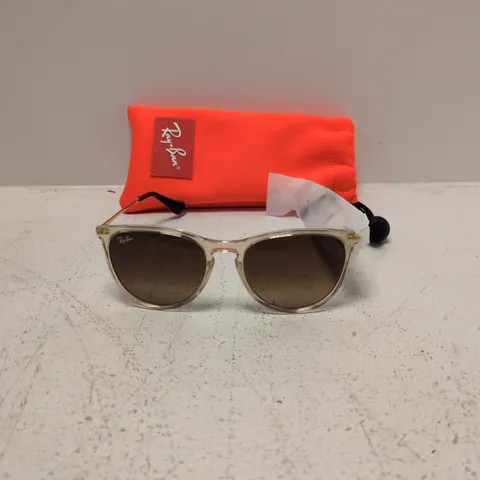 RAY-BAN SUNGLASSES – CLEAR FRAME, BROWN GRADIENT LENSES