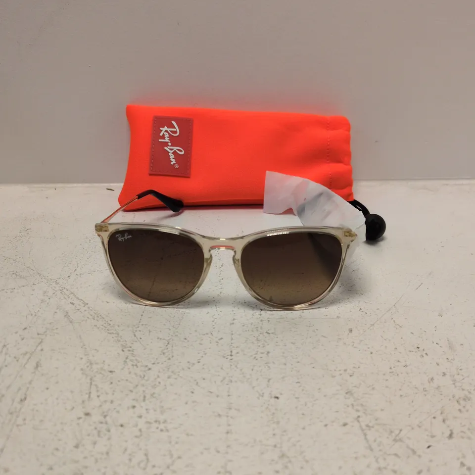 RAY-BAN SUNGLASSES – CLEAR FRAME, BROWN GRADIENT LENSES