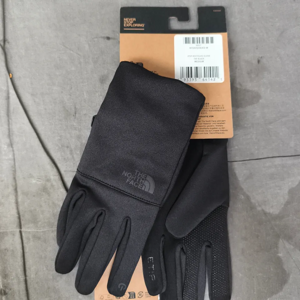 THE NORTH FACE ETIP RECYCLED GLOVES IN BLACK SIZE MEDIUM