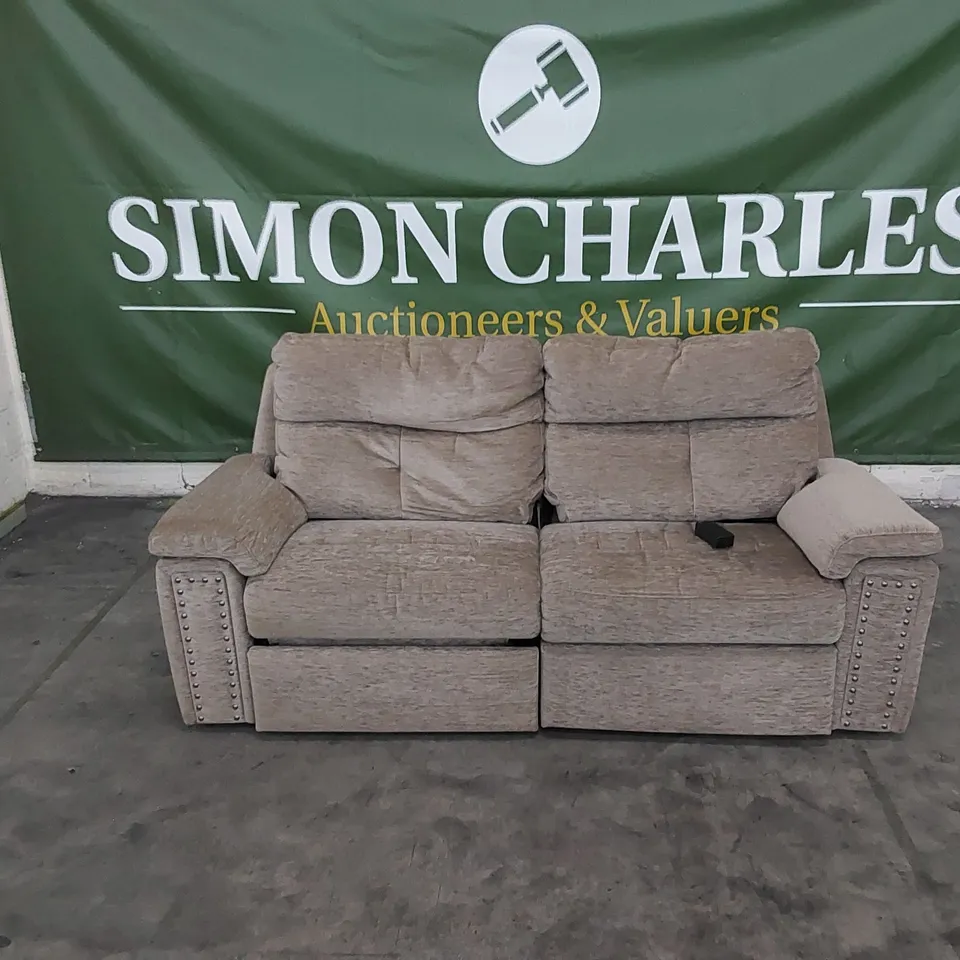 QUALITY G PLAN DESIGNER BURFORD 3-SEATER 2-CUSHION ELECTRIC RECLINER SOFA IN DESTINY STORM FABRIC 