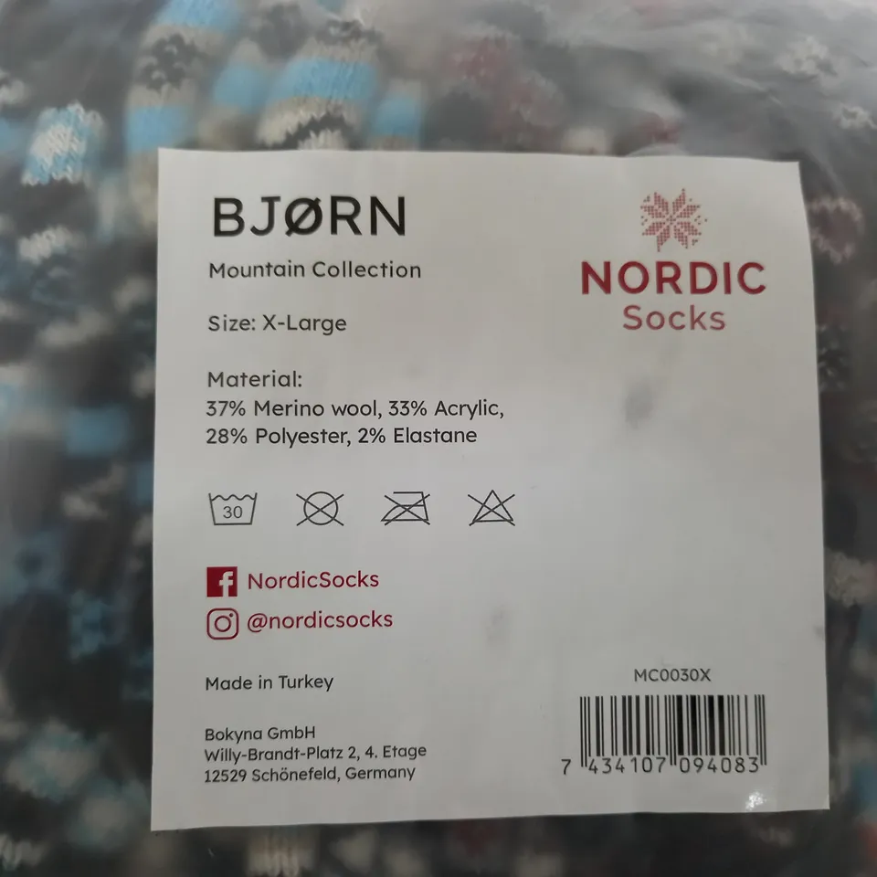 5 PAIRS OF NORDIC SOCKS BJORN MOUNTAIN COLLECTION - XL 