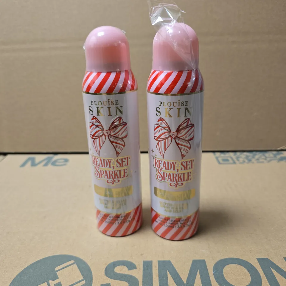 2 X PLOUISE SKIN CRYSTAL CLEAR GLITTER SETTING SPRAY 100ML UNBOXED