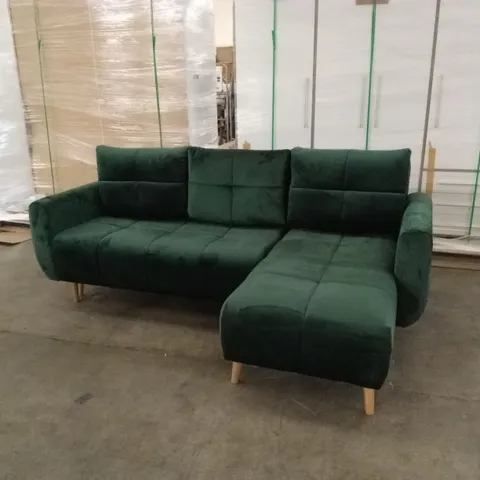 HOLLAWAY REVERSIBLE CORNER SOFA BED - DARK GREEN VELVET