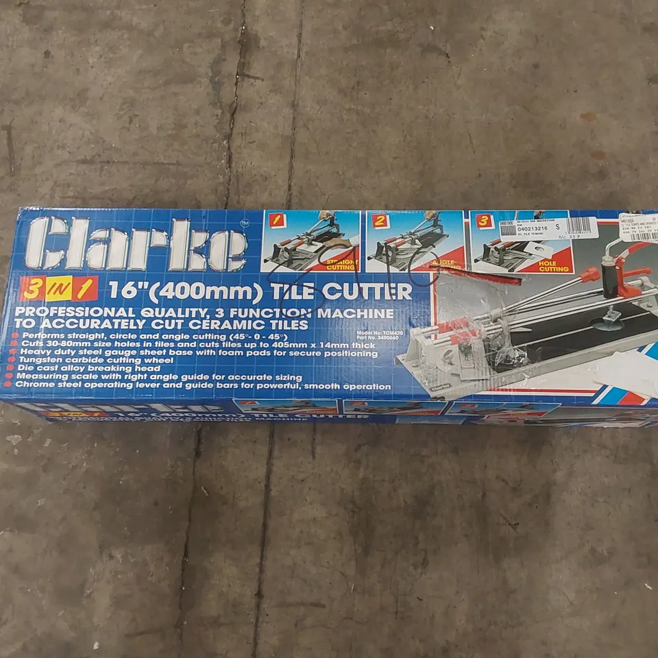 BOXED CLARKE TCM420 3-IN-1 MANUAL TILE CUTTER