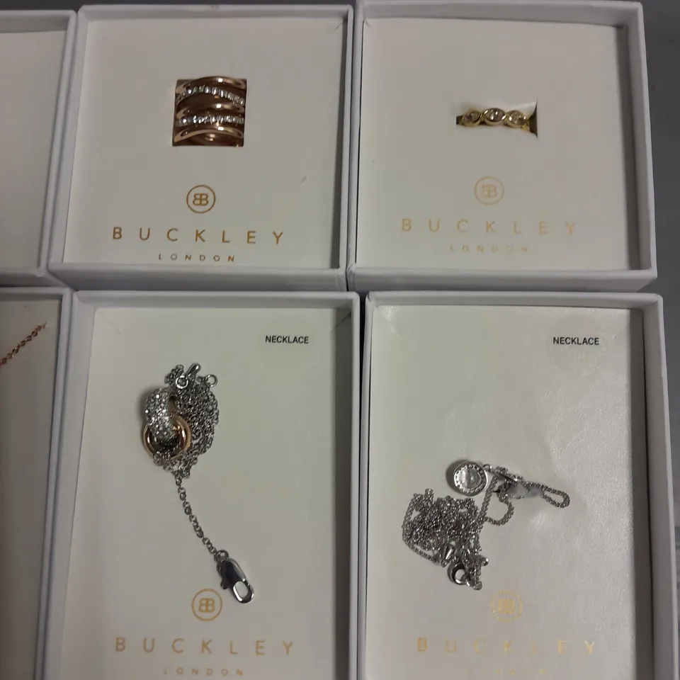 LOT OF 8 ASSORTED BOXED BUCKLEY LONDON JEWELLERY ITEMS