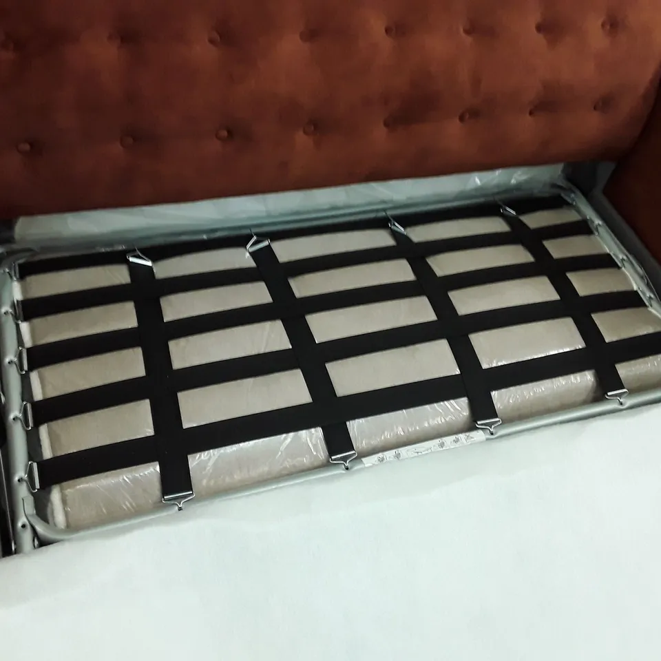 QUALITY DESIGNER GASTARD 3 SEATER SOFA BED -  BROWN VELVET FABRIC