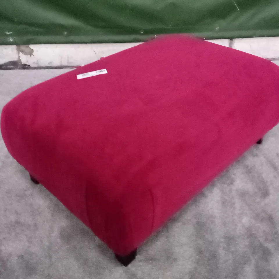 QUALITY DESIGNER RECTANGULAR FOOTSTOOL - MAROON SUEDE FABRIC 