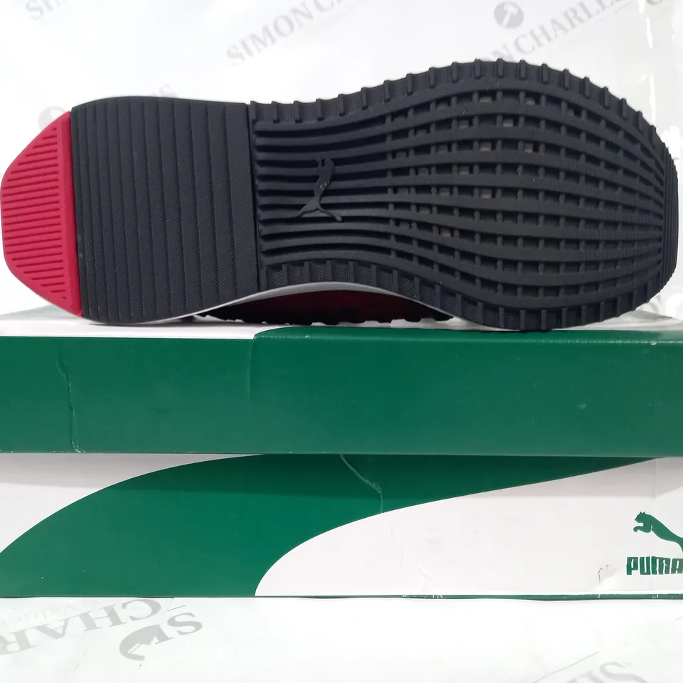 BOXED PAIR OF PUMA AVID FUSELIT SHOES IN RED UK SIZE 9