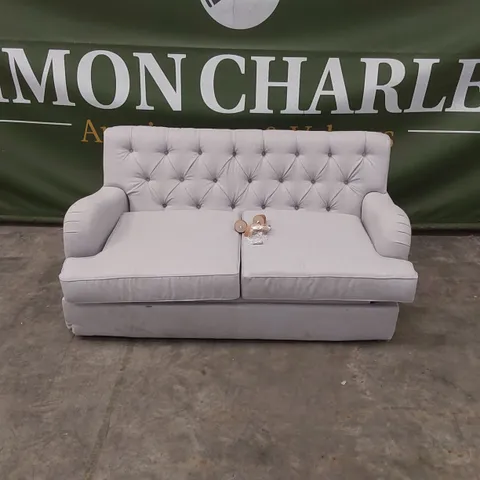 QUALITY DESIGNER LIGHT GREY FABRIC SOFA BED
