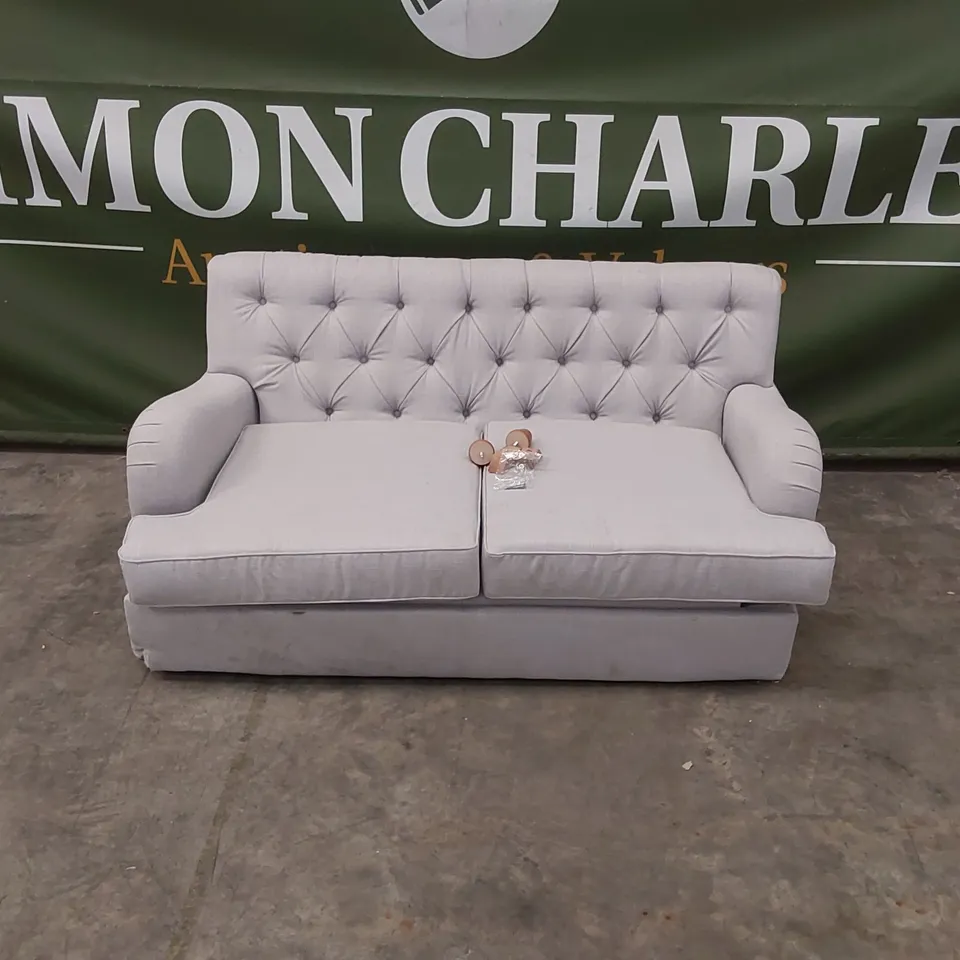QUALITY DESIGNER LIGHT GREY FABRIC SOFA BED