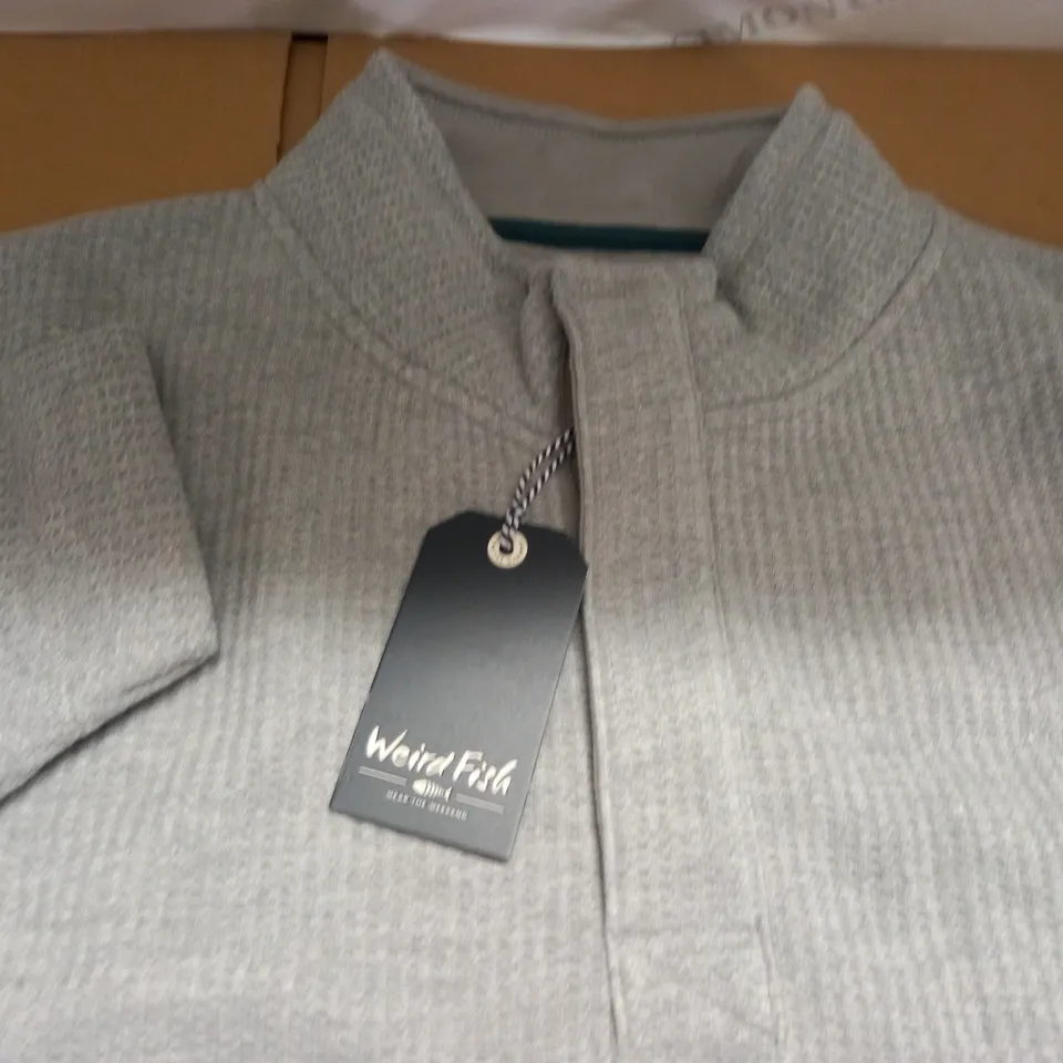WEIRD FISH FLOYD BUTTON NECK BONDED WAFFLE SWEATER - 5XL