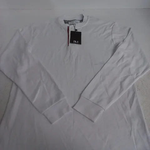 BLAKE MILL WHITE WITH DOODLE LUX JERSEY LONG-SLEEVE TOP – UK SIZE M 