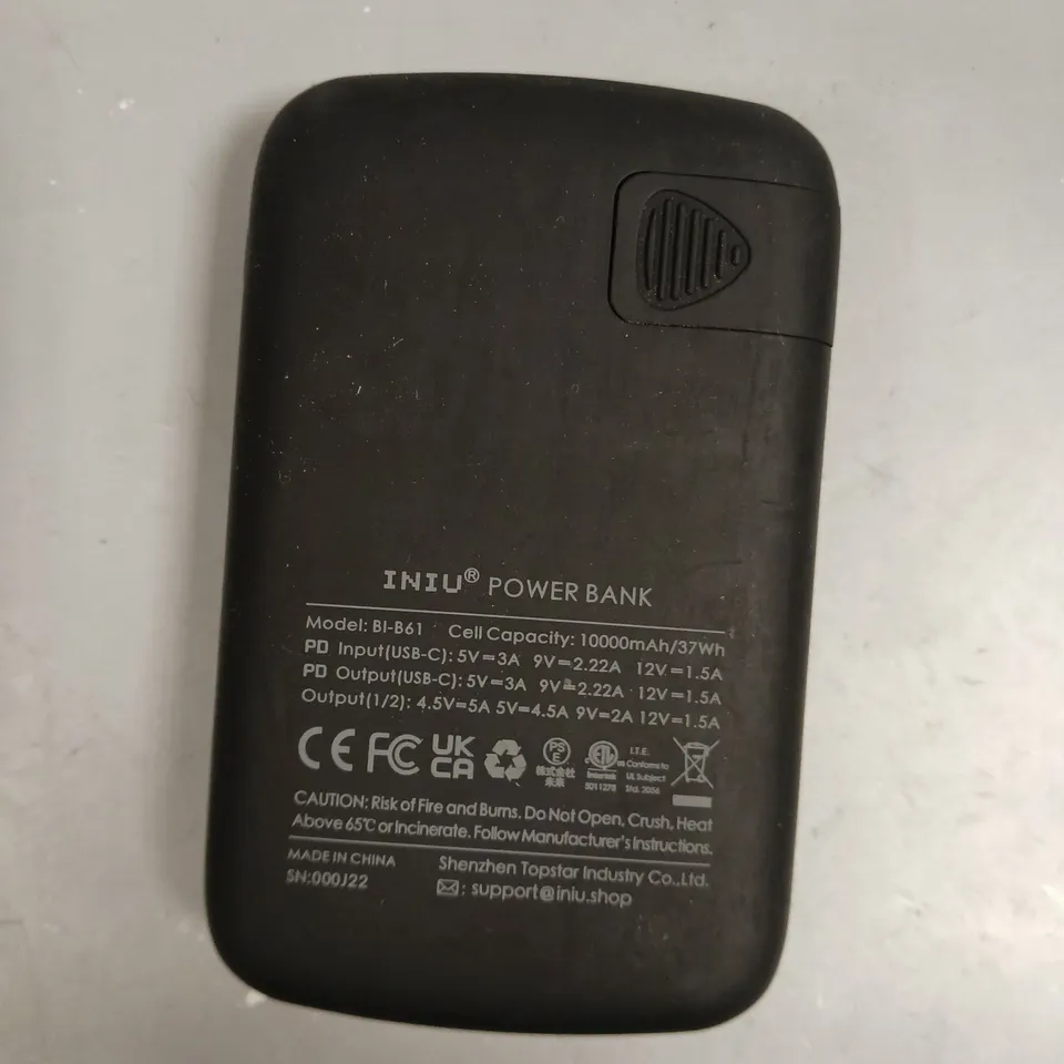 INIU 22.5W FAST CHARGING 10000MAH POWER BANK