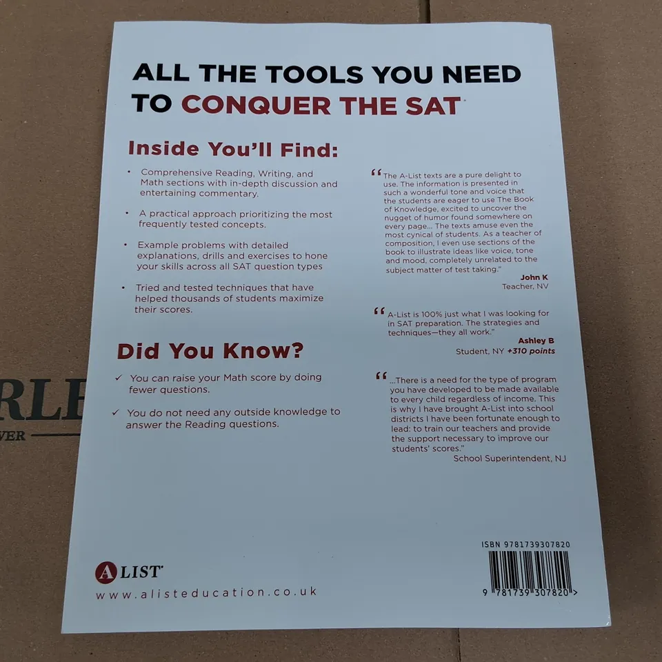 A-LIST SAT BOOK OF KNOWLEDGE 4TH EDITION