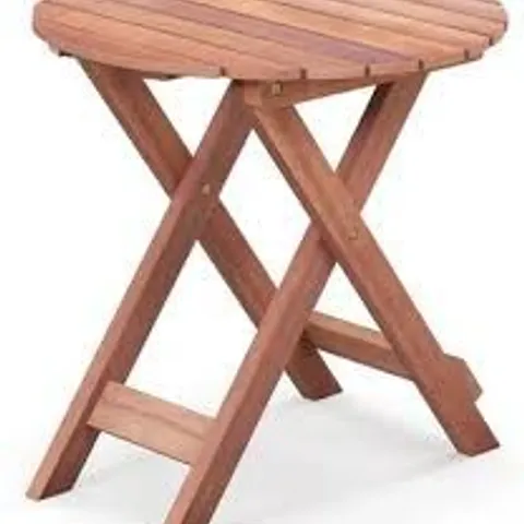 BOXED COSTWAY ROUND SLATTED TOP FOLDING SIDE TABLE