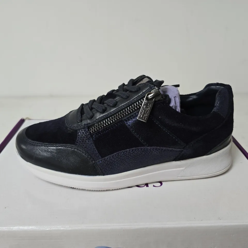 BOXED LOTUS SONNY LEATHER SHOES, NAVY - SIZE 3