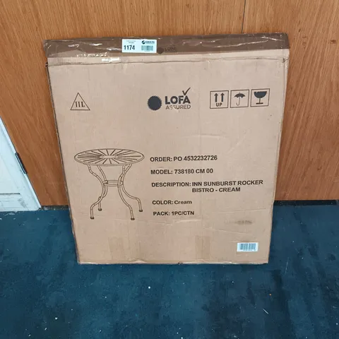 LOFA SUNBURST ROCKER BISTRO CREAM GARDEN TABLE