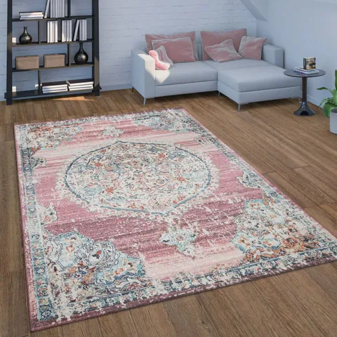 BRAND NEW PACO HOME 271 TORRES RUG IN PINK - 120 x 170cm