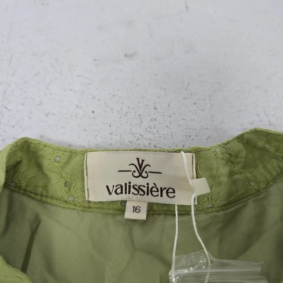 VALISSIÉRE GREEN EYELET DRESS – SIZE 16