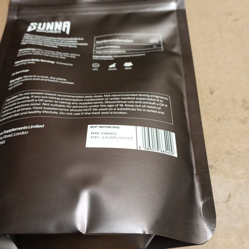 SUNNA SUPPLEMENTS PREMIUM CREATINE MONOHYDRATE 150G