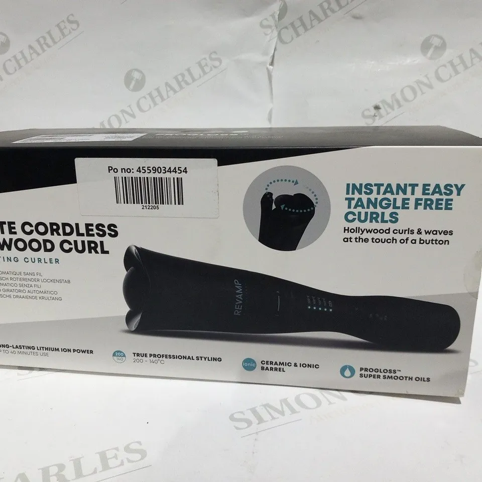 BOXED REVAMP PROFESSIONAL LIBERATE CORDLESS HOLLYWOOD CURL AUTO ROTATING CURLER