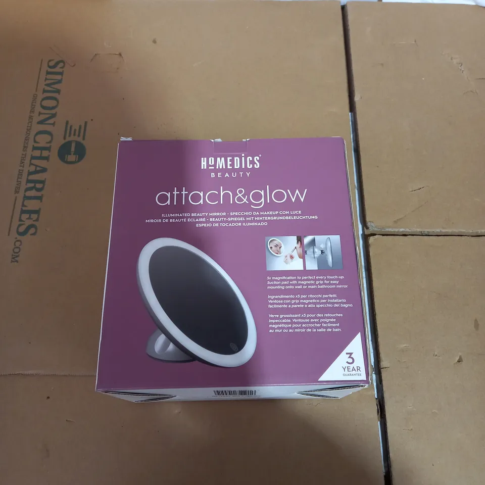 HOMEDICS BEAUTY ATTACH AND GLOW ILLUMINATED BEAUTY MIRROR