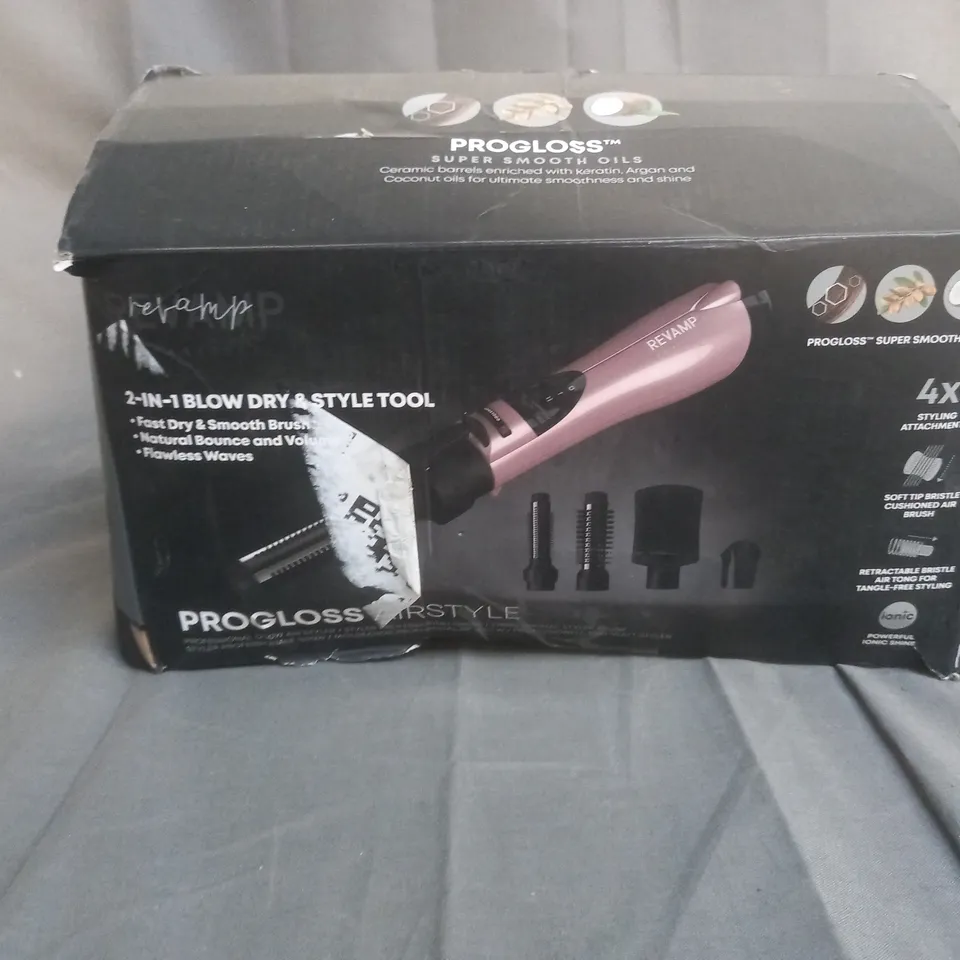 BOXED REVAMP 2 IN 1 BLOW DRY & STYLE TOOL - PROGLOSS AIRSTYLE 
