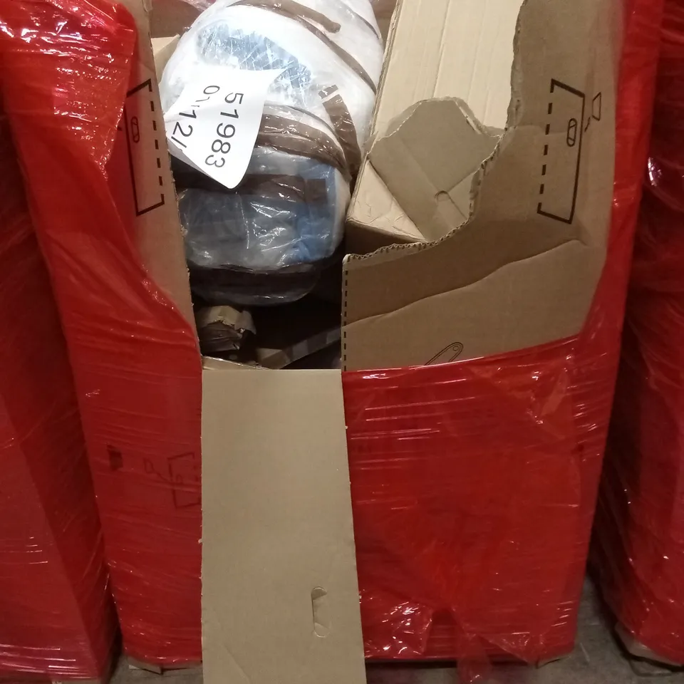 PALLET OF ASSORTED ITEMS TO INCLUDE: MATTRESS TOPPER, TOILET SEAT ETC