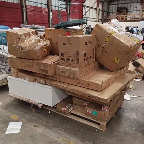 PALLET OF ASSORTED INCOMPLETE FURNITURE PARTS AND PIECES 