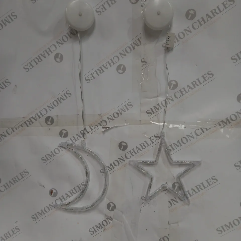 BOXED HOME REFLECTIONS SET OF SIX WINDOW LIGHT DOTS - 3 MOONS AND 3 STARS BATTERIES INCLUDED