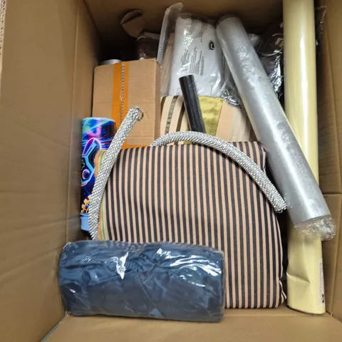 BOX OF APPROXIMATELY 14 ASSORTED ITEMS TO INCLUDE: SEAT FRAME FOR EMBROIDERY
