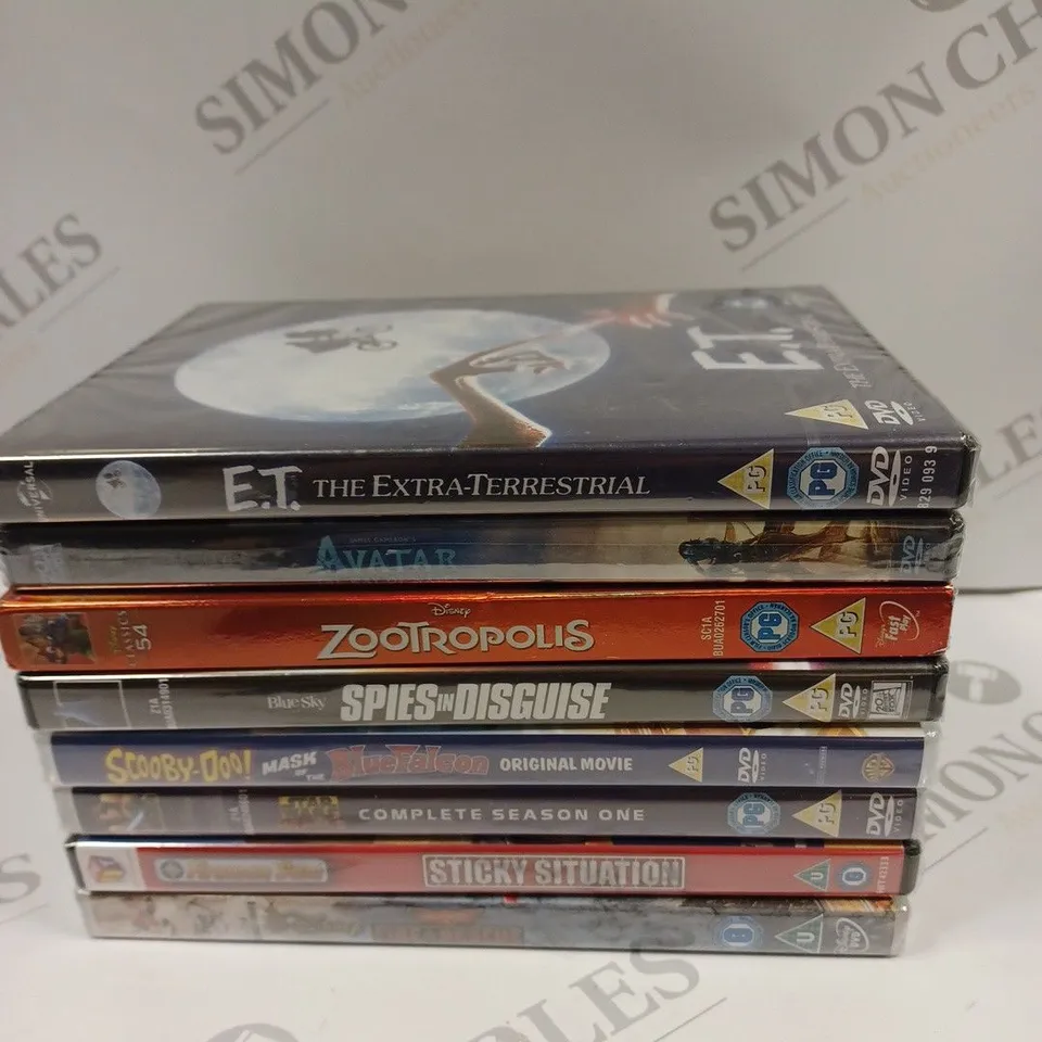 BOX OF APPROX 8 DVD'S TO INCLUDE AVATAR THE WAY OF THE WATER, SPIES IN DISGUISE, ZOOTROPOLIS, ETC. 