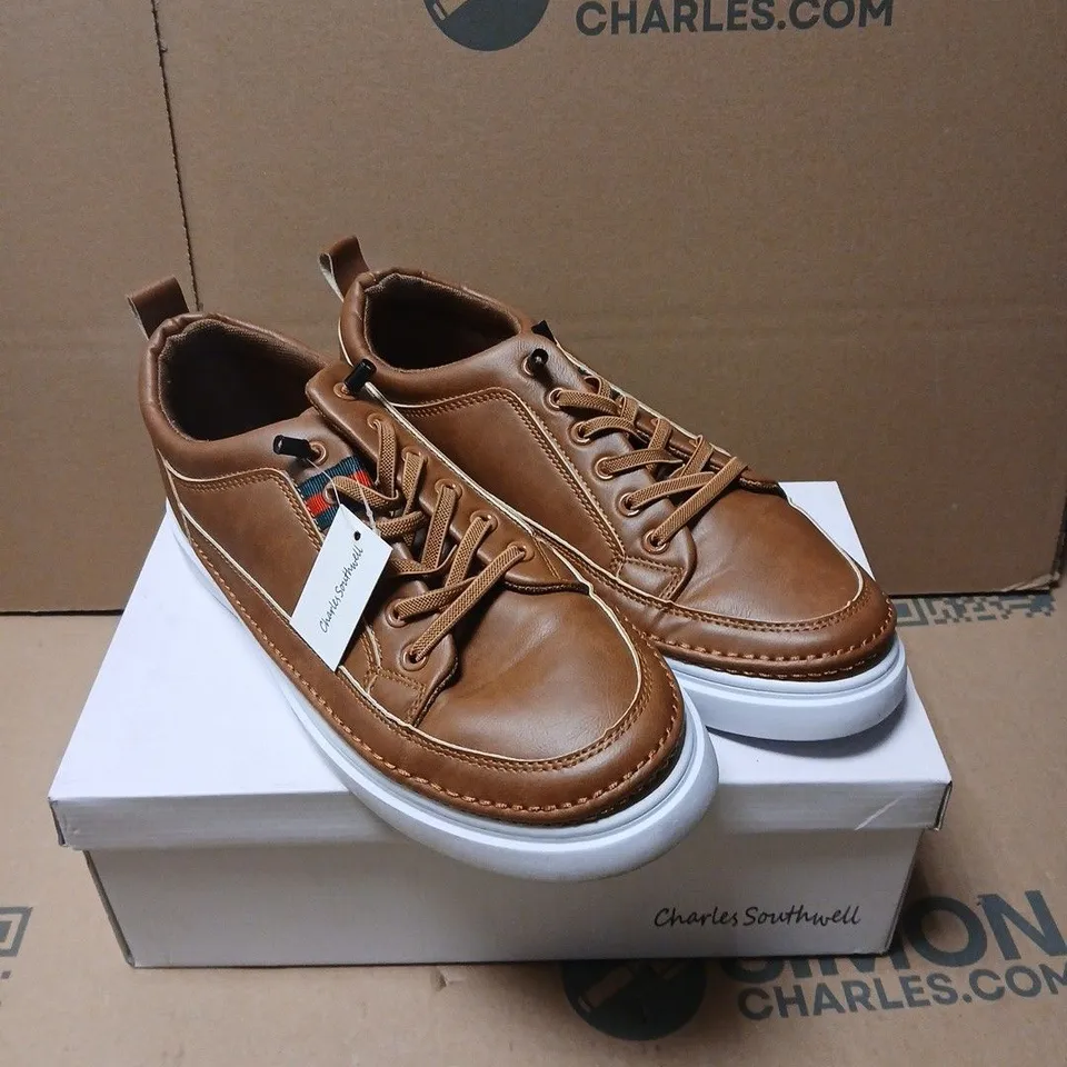CHARLES SOUTHWELL MARANELLO TAN LEATHER SHOES – UK 12