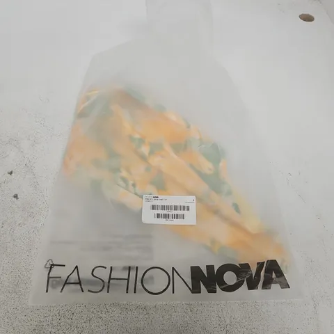 FASHION NOVA BRING ME FLOWERS CORSET TOP – YELLOW/COMBO, SIZE S