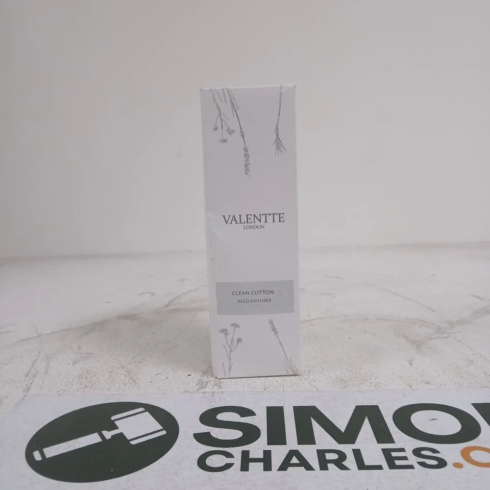 VALENTTE LONDON CLEAN COTTON REED DIFFUSER BOXED