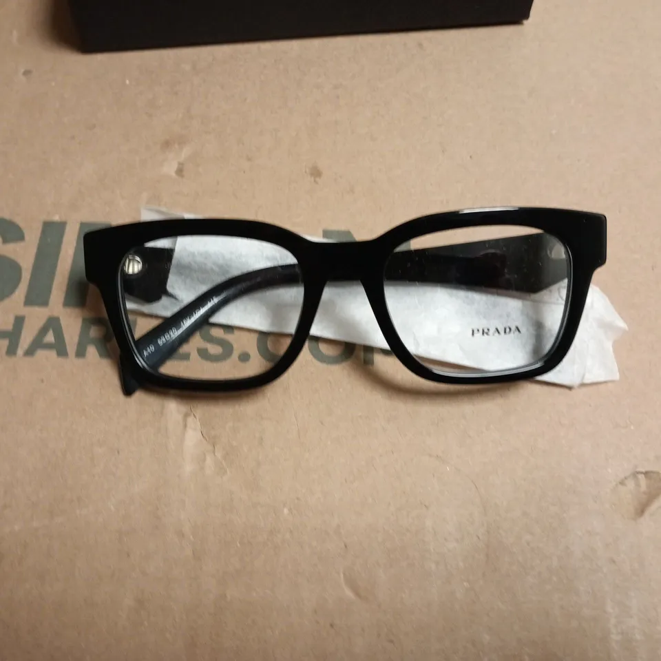 PRADA BLACK RECTANGULAR EYEGLASSES FRAMES