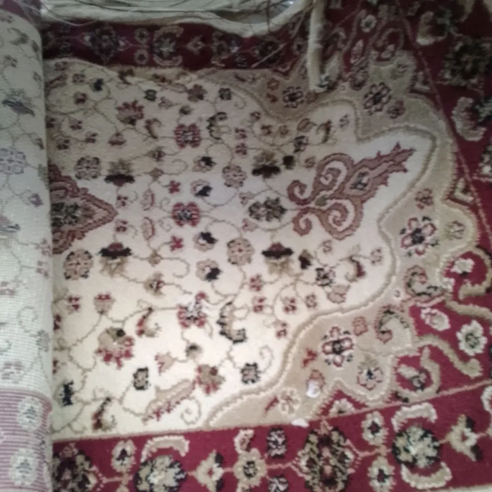 QUAKERTOWN TUFTED CREAM/RED RUG 60X220CM