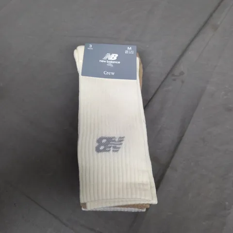 NEW BALANCE CREW PACK OF 3 SOCKS - UK 7-85