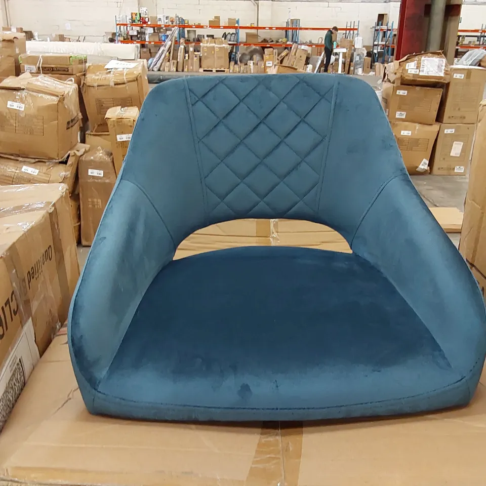 BOXED BLUE VELVET BARSTOOL (1 BOX)