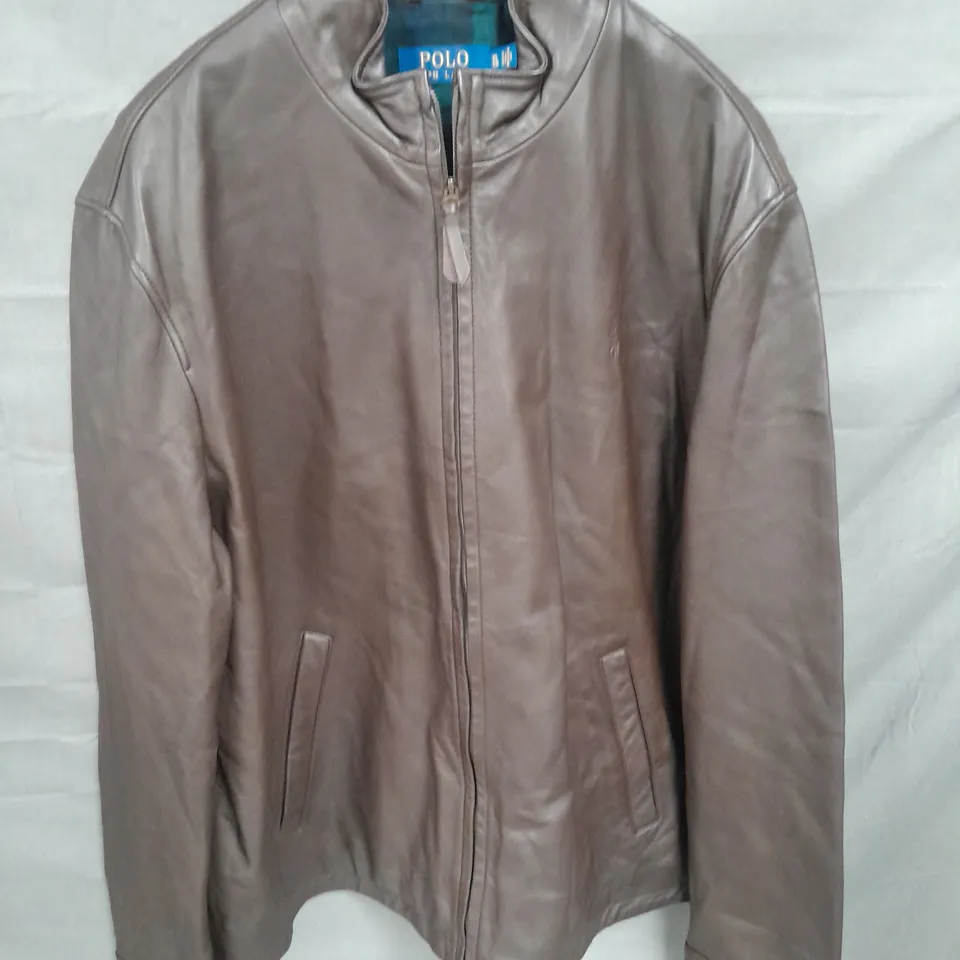 POLO RALPH LAUREN BROWN LEATHER JACKET - XL