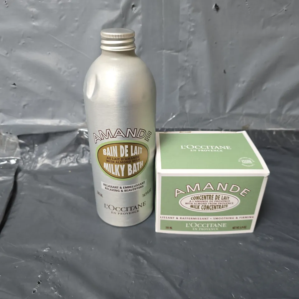L'OCCITANE AMANDE MILKY BATH & MILY CONCENTRATE CREAM - COLLECTION ONLY 