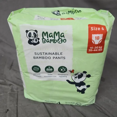 SEALED MAMA BAMBOO SUSTAINABLE BAMBOO PANTS 18 PACK - SIZE 6