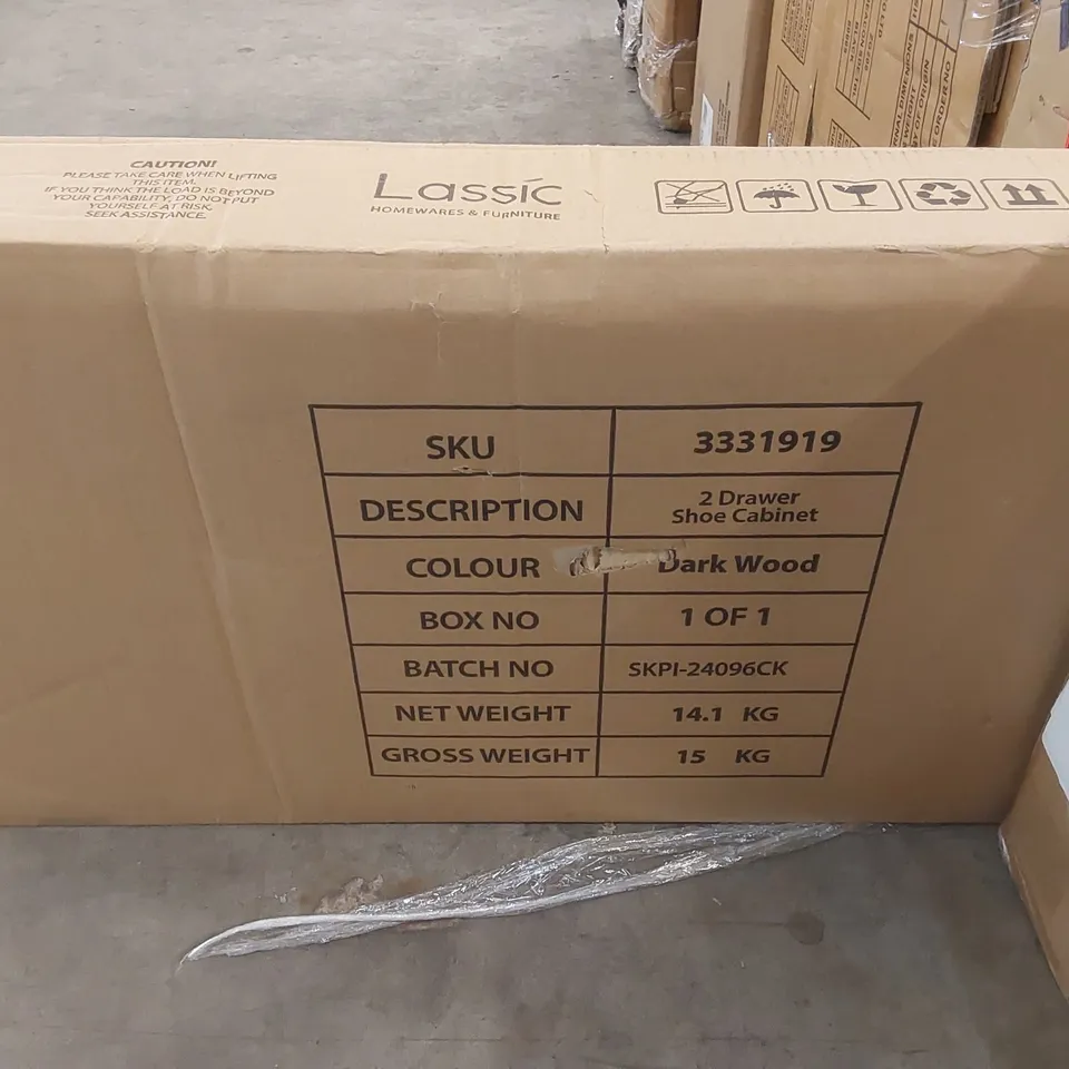 BOXED 12 PAIR SHOE STORAGE CABINET (1 BOX)