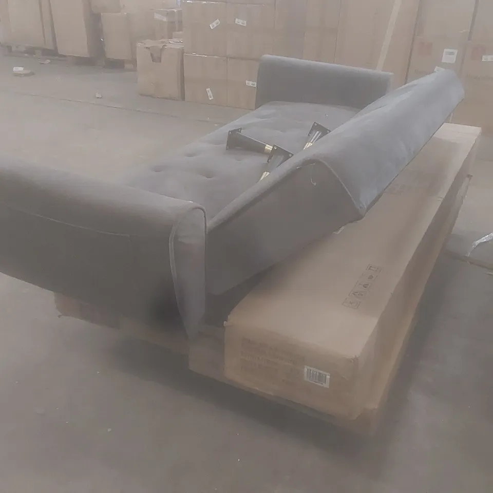 PALLET OF ASSORTED FURNITURE PARTS AND CLIC CLAC SOFA BED 