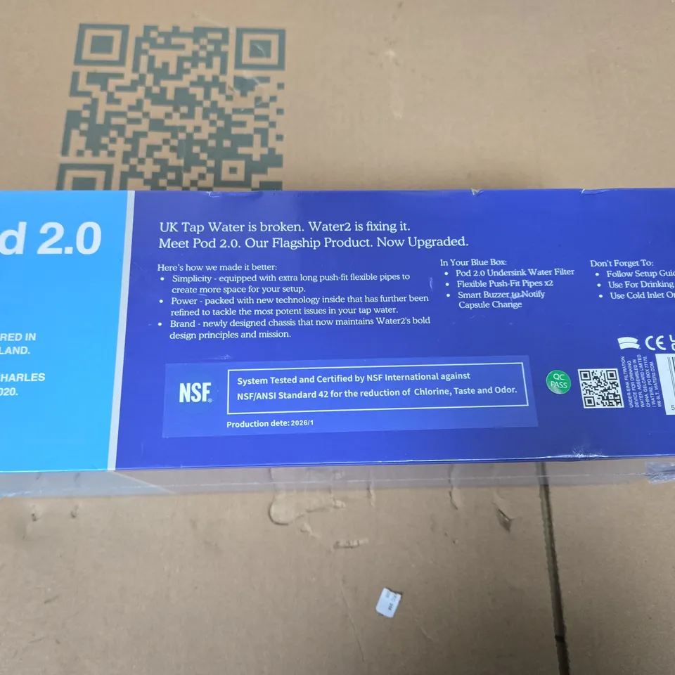 WATER2 POD 2.0 UNDERSINK WATER FILTER – BOXED